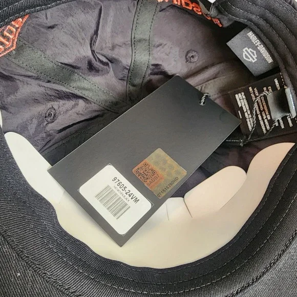 Harley Davidson Screamin' Eagle Adjustable Snapback‎ Hat Black/Orange 97605-24VM - Picture 10 of 11